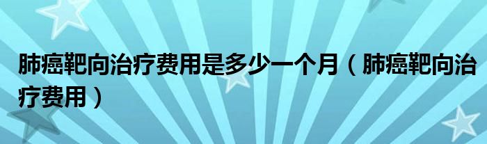 肺癌靶向治疗费用是多少一个月（肺癌靶向治疗费用）