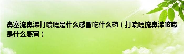 鼻塞流鼻涕打喷嚏是什么感冒吃什么药（打喷嚏流鼻涕咳嗽是什么感冒）