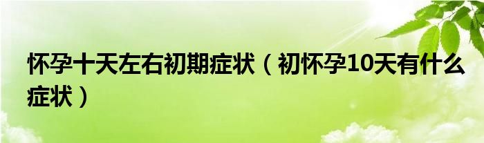 怀孕十天左右初期症状（初怀孕10天有什么症状）