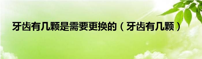 牙齿有几颗是需要更换的（牙齿有几颗）