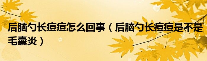 后脑勺长痘痘怎么回事（后脑勺长痘痘是不是毛囊炎）