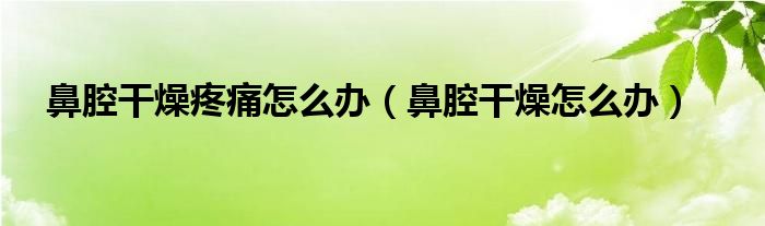 鼻腔干燥疼痛怎么办（鼻腔干燥怎么办）