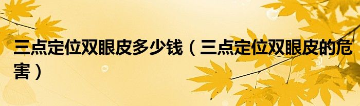 三点定位双眼皮多少钱（三点定位双眼皮的危害）