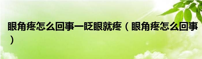 眼角疼怎么回事一眨眼就疼（眼角疼怎么回事）