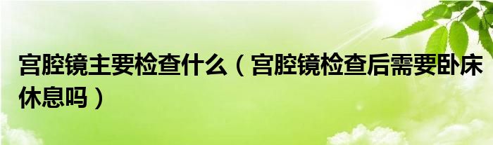 宫腔镜主要检查什么（宫腔镜检查后需要卧床休息吗）