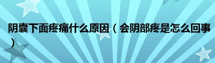 阴囊下面疼痛什么原因（会阴部疼是怎么回事）