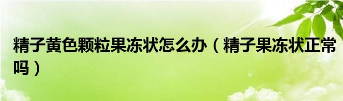 精子黄色颗粒果冻状怎么办（精子果冻状正常吗）