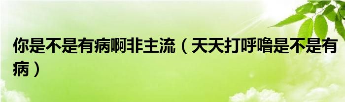 你是不是有病啊非主流（天天打呼噜是不是有病）