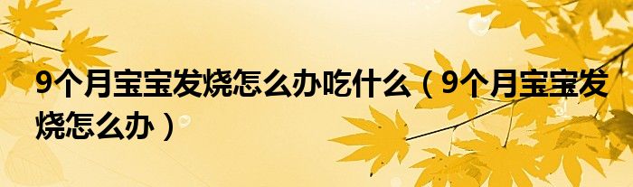 9个月宝宝发烧怎么办吃什么（9个月宝宝发烧怎么办）