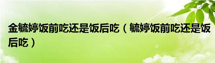 金毓婷饭前吃还是饭后吃（毓婷饭前吃还是饭后吃）