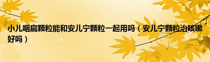 小儿咽扁颗粒能和安儿宁颗粒一起用吗（安儿宁颗粒治咳嗽好吗）