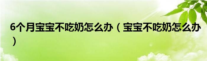 6个月宝宝不吃奶怎么办（宝宝不吃奶怎么办）