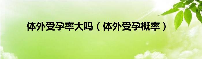 体外受孕率大吗（体外受孕概率）