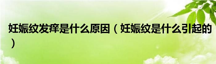 妊娠纹发痒是什么原因（妊娠纹是什么引起的）