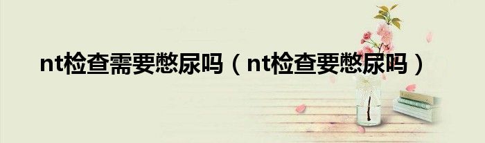 nt检查需要憋尿吗（nt检查要憋尿吗）