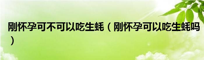 刚怀孕可不可以吃生蚝（刚怀孕可以吃生蚝吗）