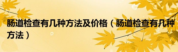 肠道检查有几种方法及价格（肠道检查有几种方法）