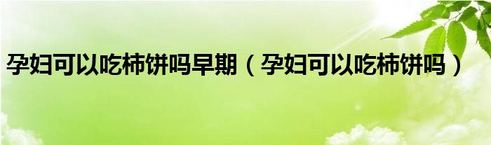 孕妇可以吃柿饼吗早期（孕妇可以吃柿饼吗）