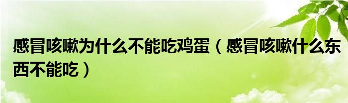 感冒咳嗽为什么不能吃鸡蛋（感冒咳嗽什么东西不能吃）