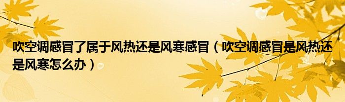 吹空调感冒了属于风热还是风寒感冒（吹空调感冒是风热还是风寒怎么办）