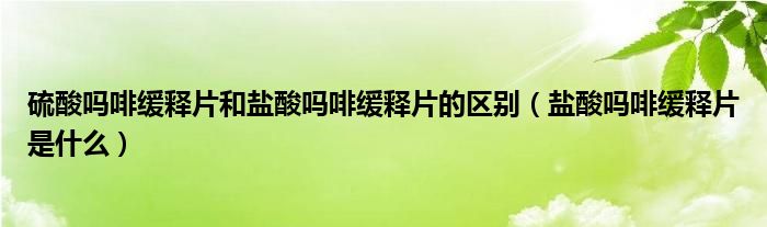 硫酸吗啡缓释片和盐酸吗啡缓释片的区别（盐酸吗啡缓释片是什么）