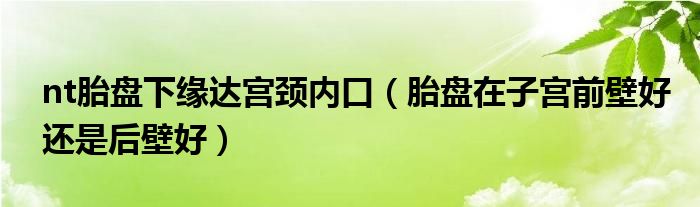 nt胎盘下缘达宫颈内口（胎盘在子宫前壁好还是后壁好）