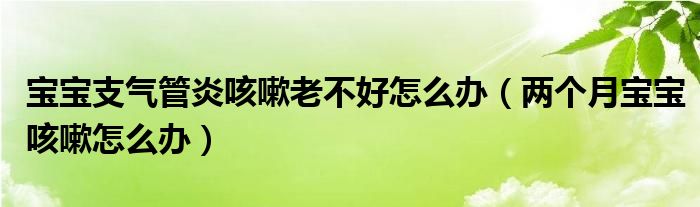 宝宝支气管炎咳嗽老不好怎么办（两个月宝宝咳嗽怎么办）