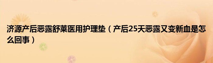 济源产后恶露舒莱医用护理垫（产后25天恶露又变新血是怎么回事）