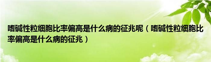 嗜碱性粒细胞比率偏高是什么病的征兆呢（嗜碱性粒细胞比率偏高是什么病的征兆）