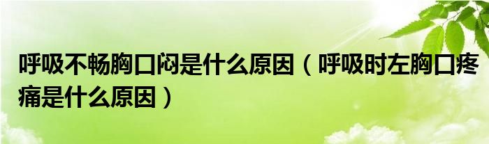 呼吸不畅胸口闷是什么原因（呼吸时左胸口疼痛是什么原因）