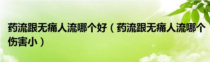 药流跟无痛人流哪个好（药流跟无痛人流哪个伤害小）