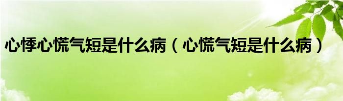 心悸心慌气短是什么病（心慌气短是什么病）