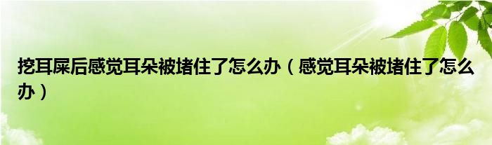 挖耳屎后感觉耳朵被堵住了怎么办（感觉耳朵被堵住了怎么办）