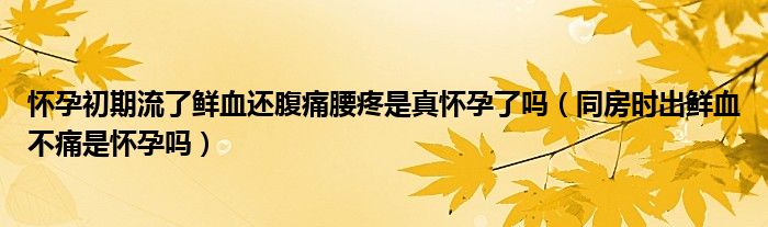 怀孕初期流了鲜血还腹痛腰疼是真怀孕了吗（同房时出鲜血不痛是怀孕吗）