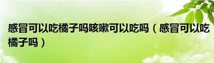 感冒可以吃橘子吗咳嗽可以吃吗（感冒可以吃橘子吗）