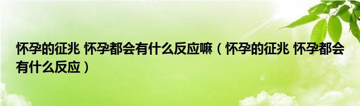 怀孕的征兆 怀孕都会有什么反应嘛（怀孕的征兆 怀孕都会有什么反应）