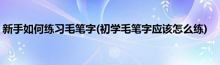 新手如何练习毛笔字(初学毛笔字应该怎么练)