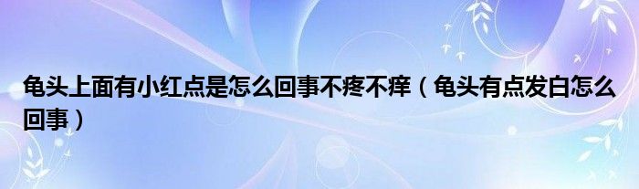 龟头上面有小红点是怎么回事不疼不痒（龟头有点发白怎么回事）