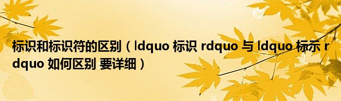 标识和标识符的区别（ldquo 标识 rdquo 与 ldquo 标示 rdquo 如何区别 要详细）