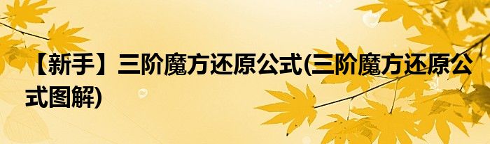 【新手】三阶魔方还原公式(三阶魔方还原公式图解)