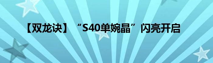 【双龙诀】“S40单婉晶”闪亮开启
