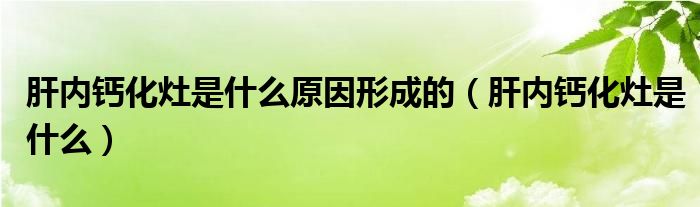 肝内钙化灶是什么原因形成的（肝内钙化灶是什么）