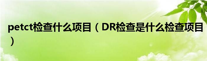 petct检查什么项目（DR检查是什么检查项目）