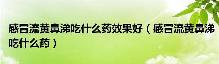 感冒流黄鼻涕吃什么药效果好（感冒流黄鼻涕吃什么药）