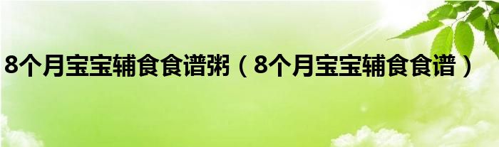 8个月宝宝辅食食谱粥（8个月宝宝辅食食谱）