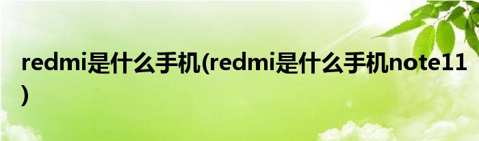 redmi是什么手机(redmi是什么手机note11)