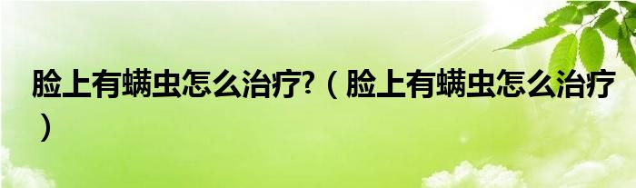 脸上有螨虫怎么治疗?（脸上有螨虫怎么治疗）