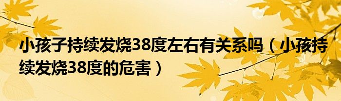 小孩子持续发烧38度左右有关系吗（小孩持续发烧38度的危害）