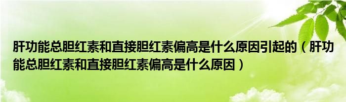 肝功能总胆红素和直接胆红素偏高是什么原因引起的（肝功能总胆红素和直接胆红素偏高是什么原因）