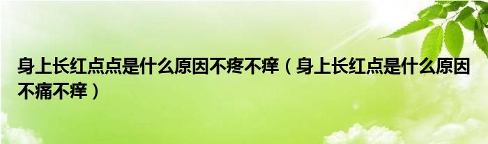 身上长红点点是什么原因不疼不痒（身上长红点是什么原因不痛不痒）